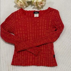 Vintage Y2K LEI Red Ribbed Knit Crop Top